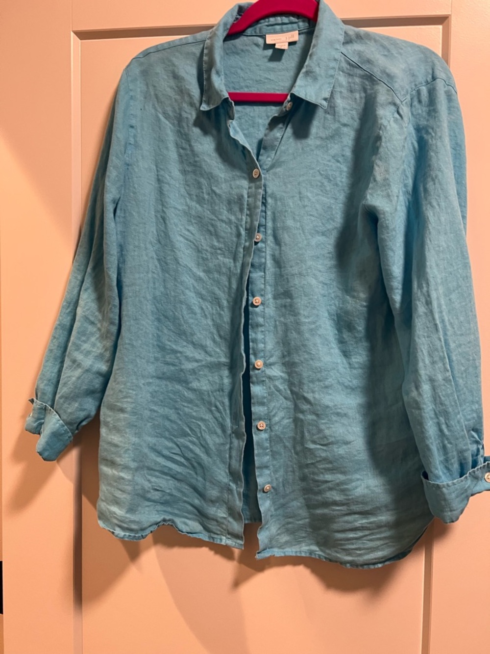 J. Jill Linen Top in Turquoise Blue